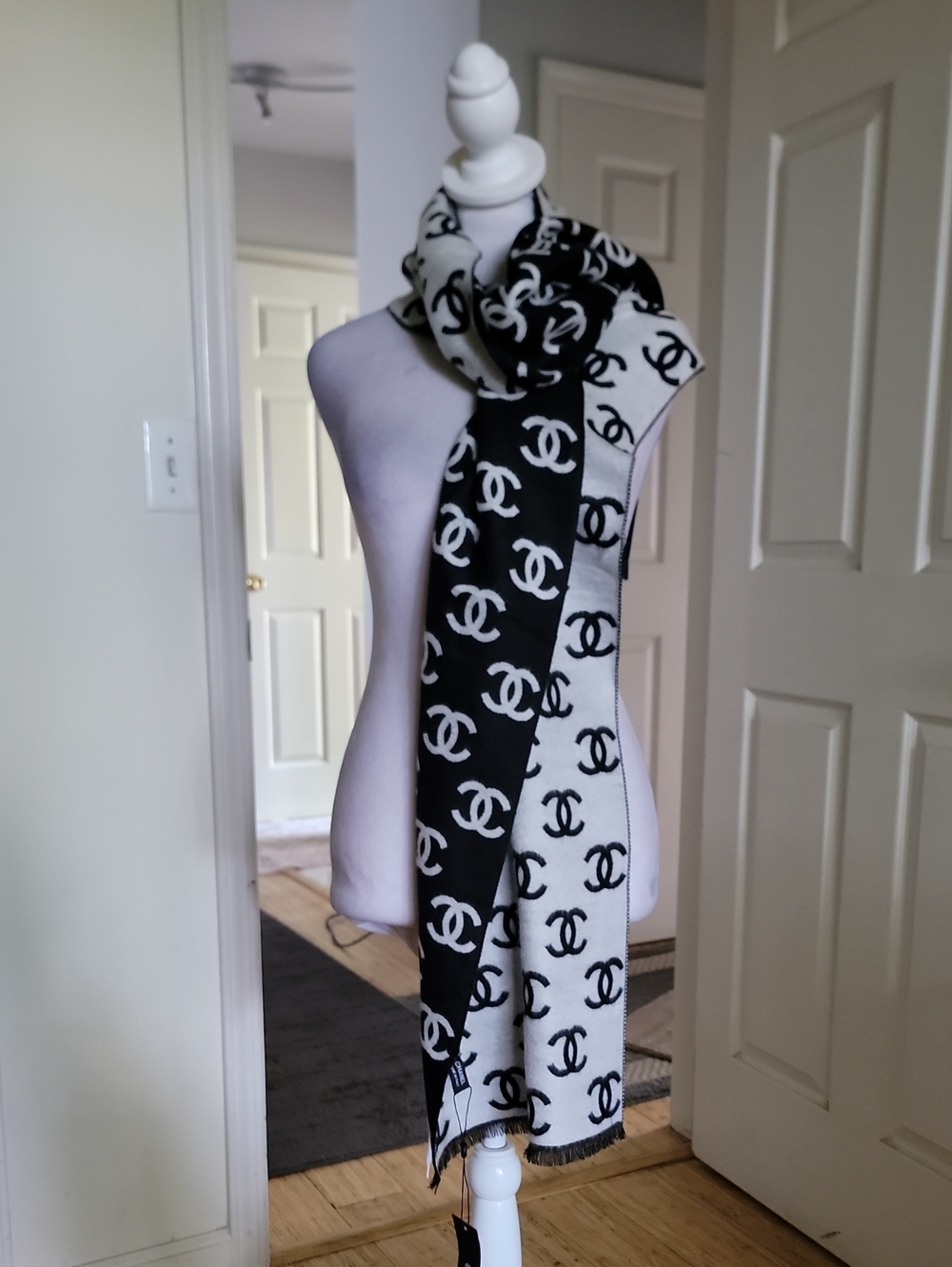 Inspired Black and White Logo Neck Scarf